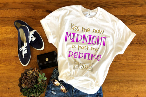 New Year SVG - Kiss Me Now - Midnight is Past My Bedtime SVG Stacy's Digital Designs 