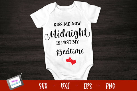 New Year SVG | Kiss me now midnight is past my bedtime SVG SVG Stacy's Digital Designs 