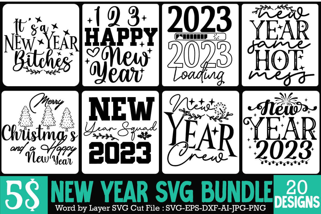 New Year T-Shirt Design Bundle , New Year T-Shirt Design Bundle , New ...