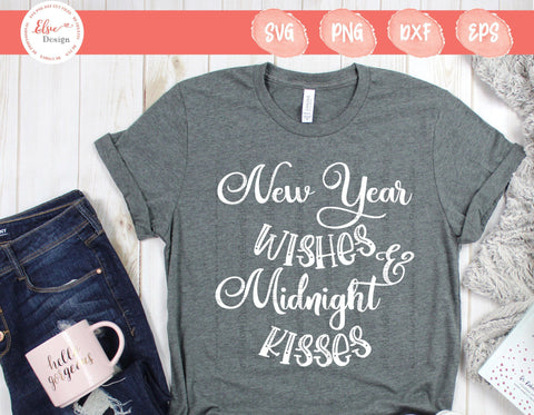 New Year Wishes And Midnight Kisses - SVG, PNG, DXF, EPS SVG Elsie Loves Design 