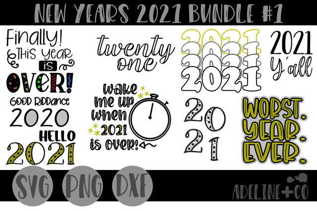 New Years 2021 Bundle #1 SVG Adeline&co 