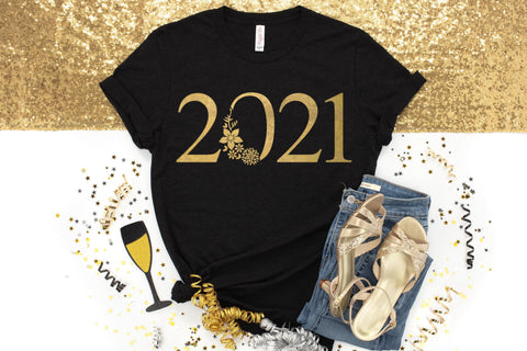 New Years 2021 SVG | gold floral for NYE | New Year shirt SVG Maggie Do Design 