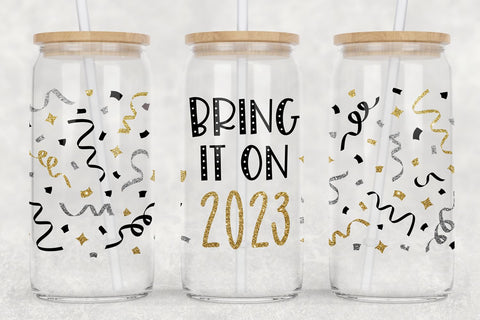 New Years Glass Can SVG Bundle | New Years Eve Can Glass Wraps SVG B Renee Design 