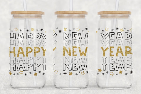 New Years Glass Can SVG Bundle | New Years Eve Can Glass Wraps SVG B Renee Design 