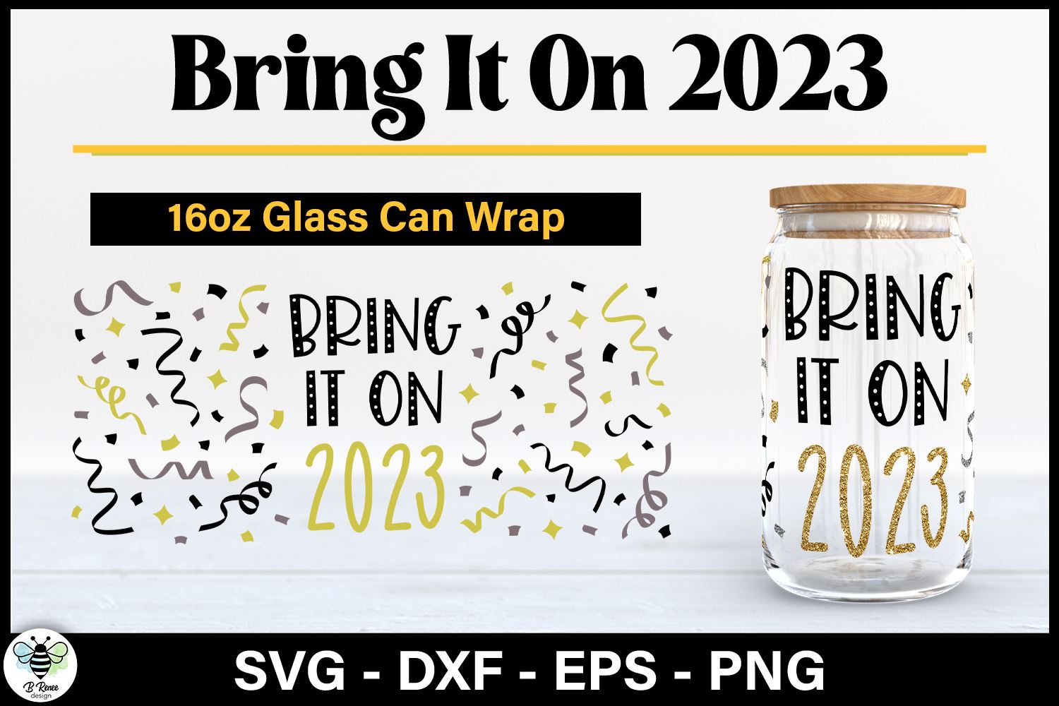 Retro Libbey Glass Wrap  Good Vibes Can Glass SVG - So Fontsy