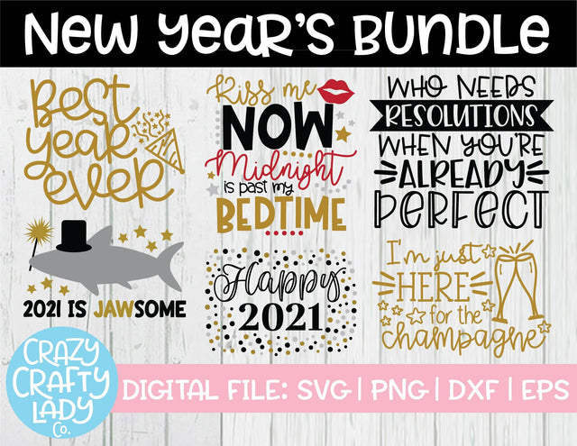 New Year's SVG Cut File Bundle SVG Crazy Crafty Lady Co.