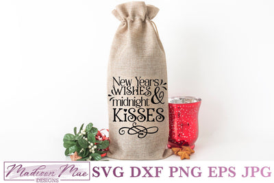 New Years Wishes and Midnight Kisses, New Year's Eve SVG SVG Madison Mae Designs 