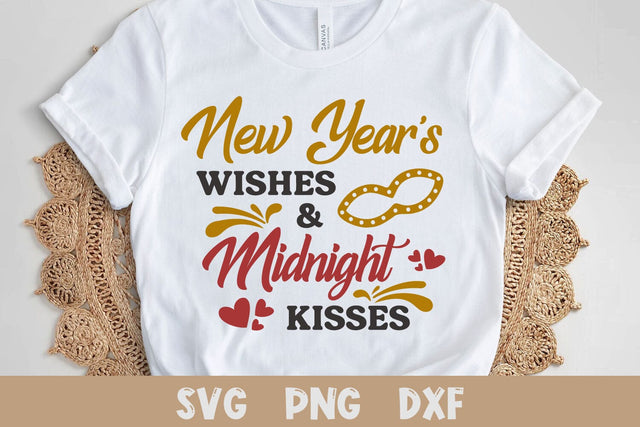 New Year's Wishes and Midnight Kisses SVG Cut File SVG Shine Green Art 