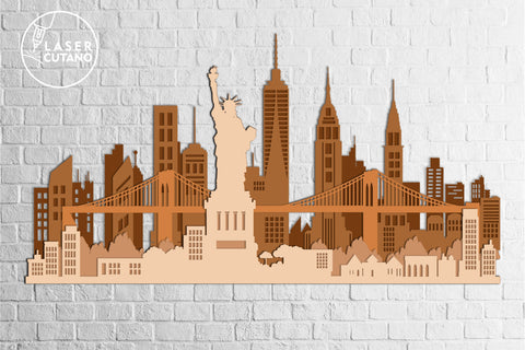 NEW YORK City Multilayer Laser Cut Files for Cut Wood or Cricut, Paper Craft, SVG, 3D Designs SVG LaserCutano 