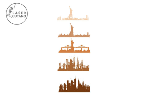 NEW YORK City Multilayer Laser Cut Files for Cut Wood or Cricut, Paper Craft, SVG, 3D Designs SVG LaserCutano 