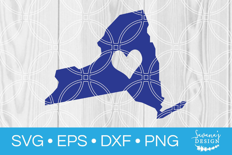 New York State with Heart SVG SavanasDesign 