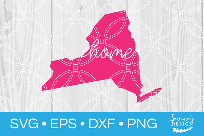 New York State with Home SVG SavanasDesign 