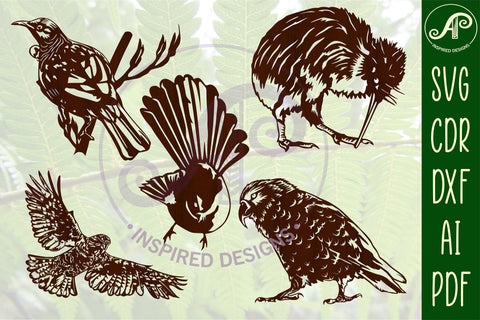 New Zealand birds cut outs SVG files SVG APInspireddesigns 