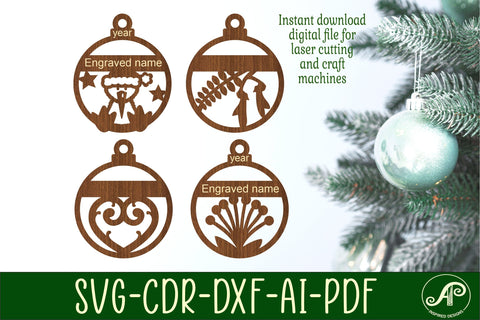 New Zealand Christmas Ornaments, 12cute designs SVG laser SVG APInspireddesigns 