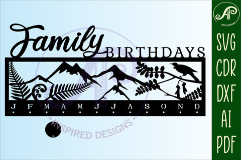 New Zealand theme Calendar set SVG laser cut file SVG APInspireddesigns 