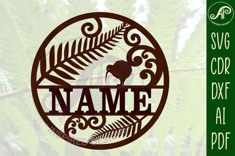 New Zealand theme name sign svg laser cut template SVG APInspireddesigns 