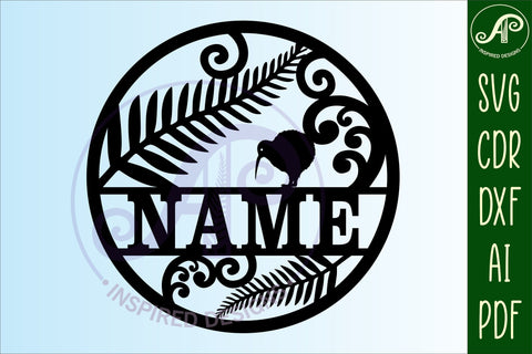 New Zealand theme name sign svg laser cut template SVG APInspireddesigns 