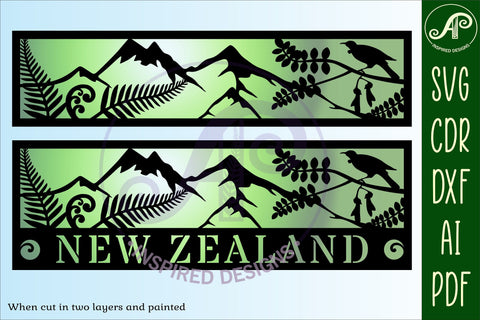 New Zealand theme scenery wall art SVG file SVG APInspireddesigns 