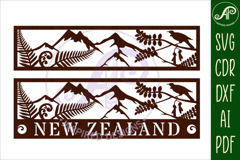 New Zealand theme scenery wall art SVG file SVG APInspireddesigns 