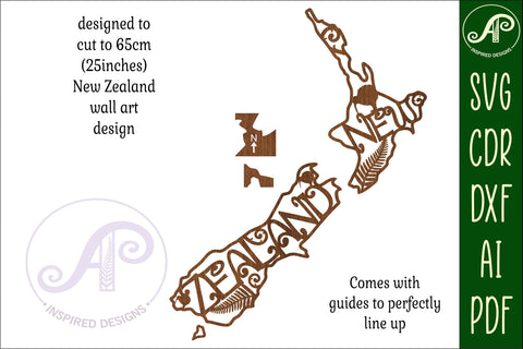 New Zealand Word wall art with designs outline SVG laser cut SVG APInspireddesigns 