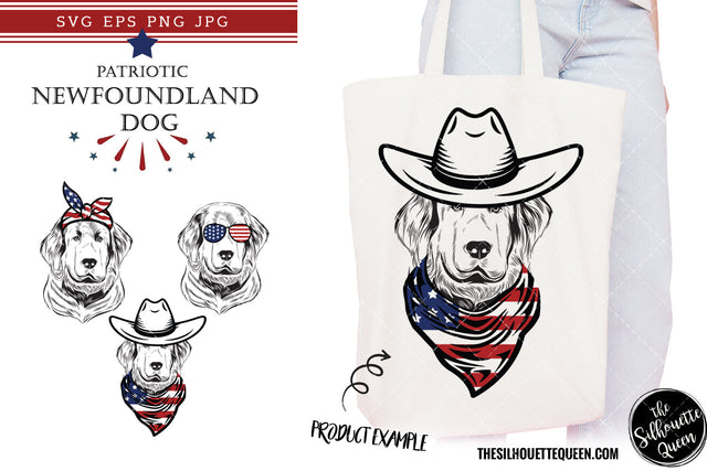 Newfoundland Dog Patriotic Cut files and Sublimation SVG Loveleen Kaur 