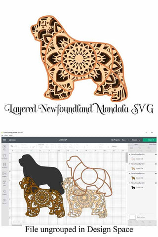 Newfoundland Layered Mandala SVG File SVG Digital Honeybee 