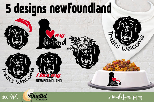 Newfoundland SVG Design | Dog SVG Bundle | Dog Silhouette SVG Evgenyia Guschina 
