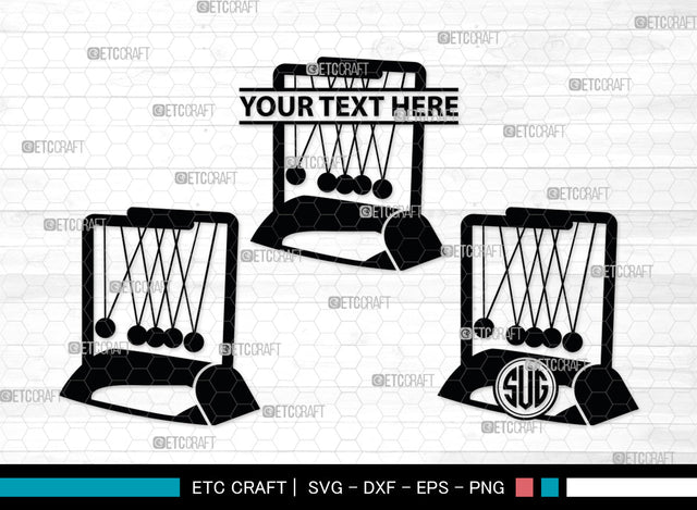 Newton Cradle Monogram, Newton Cradle Silhouette, Newton Cradle SVG, Cradle Svg, Newton Svg, Pendulum Balls, Cradle Ball Svg, SB00009 SVG ETC Craft 