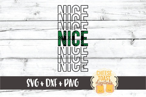 Nice - Buffalo Plaid Christmas Mirror Word SVG PNG DXF Cut Files SVG Cheese Toast Digitals 