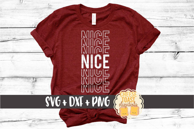 Nice - Christmas Mirror Word SVG PNG DXF Cut Files SVG Cheese Toast Digitals 