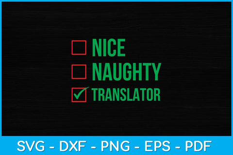 Nice Naughty Translator Funny Pajama Christmas Svg Design SVG artprintfile 