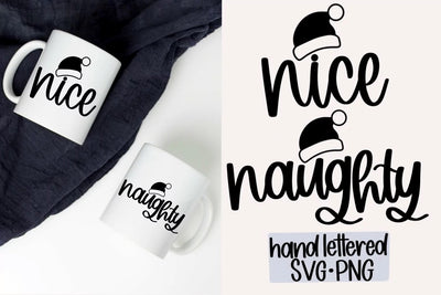 Nice SVG, Naughty SVG, Christmas SVG Bundle, Hand Lettered SVG SVG AnitaAlyiaLettering 