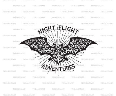 Nigh Flight Adventures. Floral Bat. SVG TribaliumArtSF 