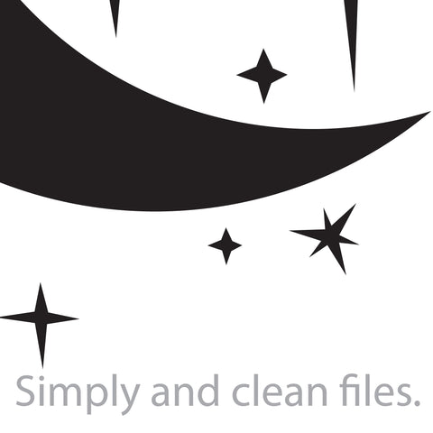 Night moon and stars (crescent) SVG TribaliumArtSF 