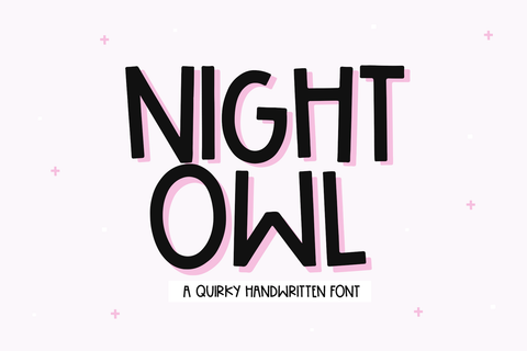 Night Owl - Fun Handwritten Font Font KA Designs 