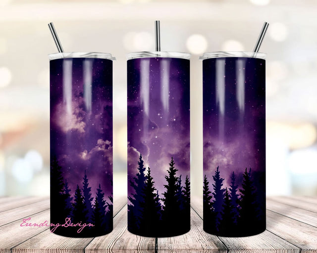 Night Sky Galaxy Tumbler, Sublimation Design- 20oz Skinny Tumbler Sublimation TrendingDesign 