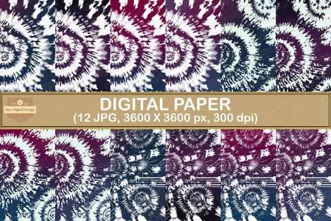 Night Sky Ombre Tie Dye Digital Papers Backgrounds Digital Pattern SineDigitalDesign 