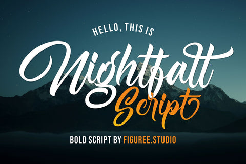 Nightfall Script - Classy Font Font Mozzatype 