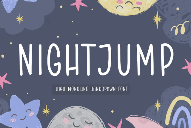 NIGHTJUMP High Monoline Handdrawn Font Font Balpirick 