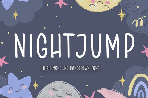 NIGHTJUMP High Monoline Handdrawn Font Font Balpirick 