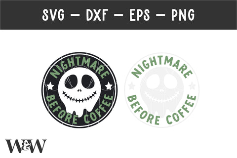 Nightmare Before Coffee SVG | Round Halloween SVG SVG Wood And Walt 