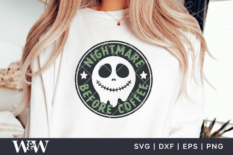 Nightmare Before Coffee SVG | Round Halloween SVG SVG Wood And Walt 