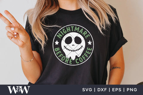 Nightmare Before Coffee SVG | Round Halloween SVG SVG Wood And Walt 