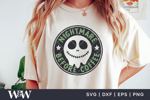 Nightmare Before Coffee SVG | Round Halloween SVG SVG Wood And Walt 