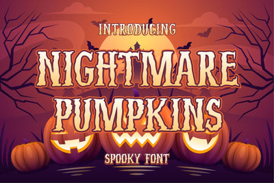 Nightmare Pumpkins - Spooky Font Font MJB Letters Studio 