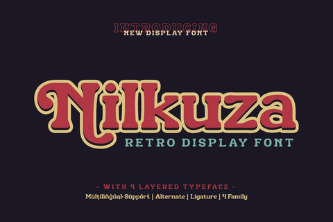 Nilkuza - Retro Display Font Font twinletter 