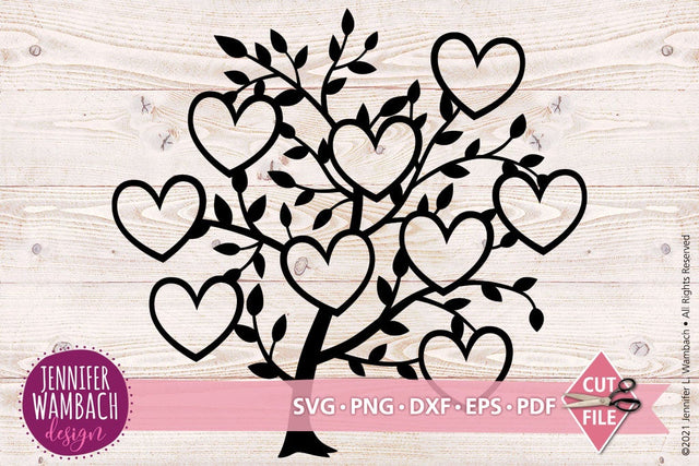 Nine Heart Family Tree SVG Jennifer Wambach Design 