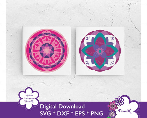 Nine Layered Purple Flower Mandala SVG - Floral Mandala svg, Flower svg SVG DawnKDesigns 