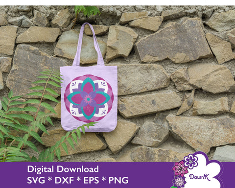 Nine Layered Purple Flower Mandala SVG - Floral Mandala svg, Flower svg SVG DawnKDesigns 