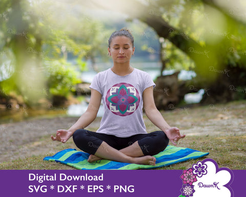 Nine Layered Purple Flower Mandala SVG - Floral Mandala svg, Flower svg SVG DawnKDesigns 